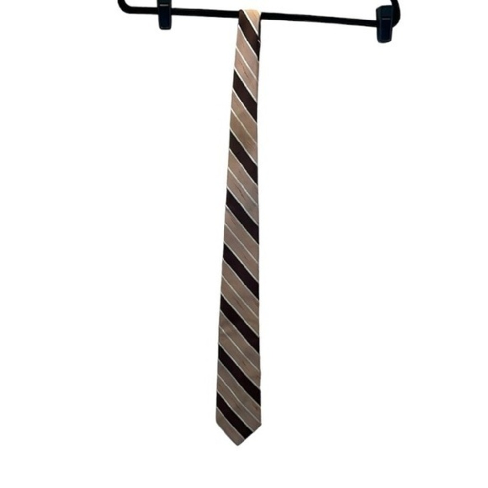 Vintage Beau Brummell Men’s Neck Tie Striped Neutral